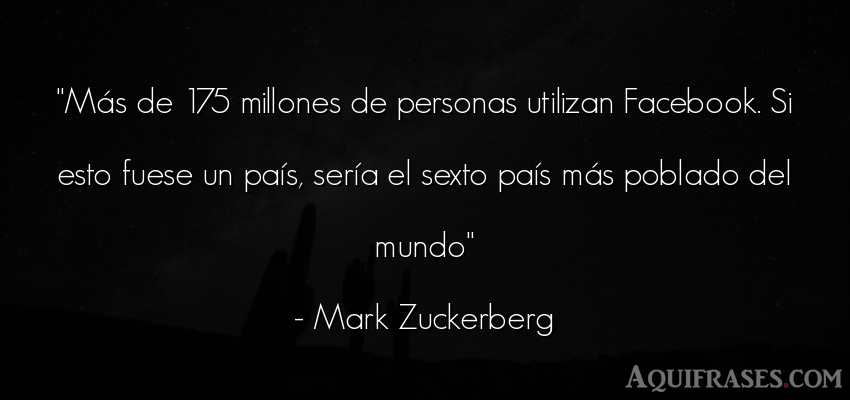 Frase del medio ambiente  de Mark Zuckerberg. Más de 175 millones de 
