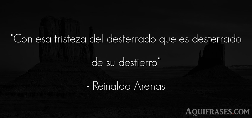 Frase de tristeza  de Reinaldo Arenas. Con esa tristeza del 