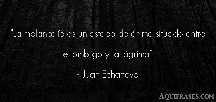 Frase de tristeza  de Juan Echanove. La melancolía es un estado 