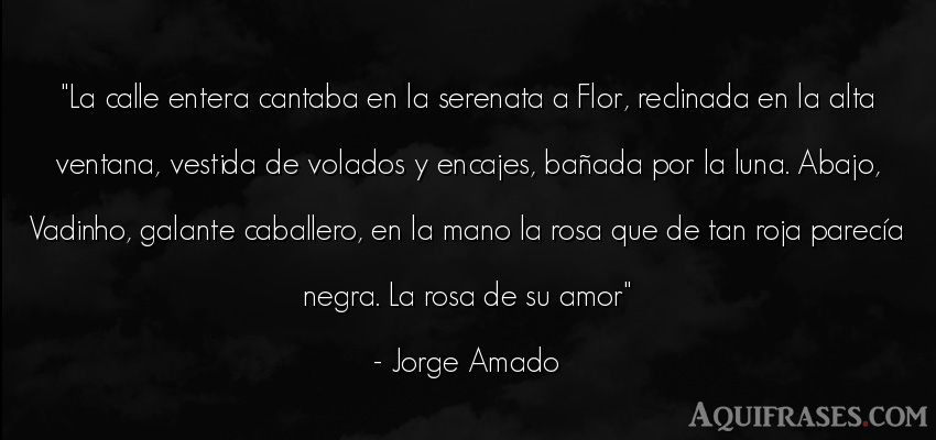 Frase de amor  de Jorge Amado. La calle entera cantaba en 
