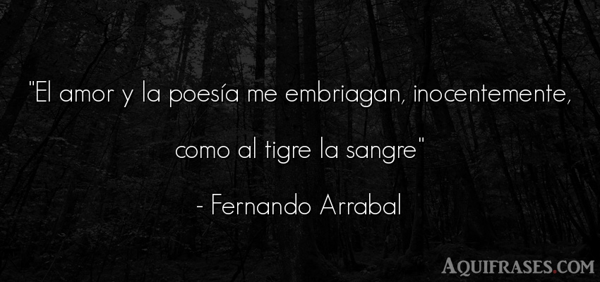 Frase de amor  de Fernando Arrabal. El amor y la poesía me 