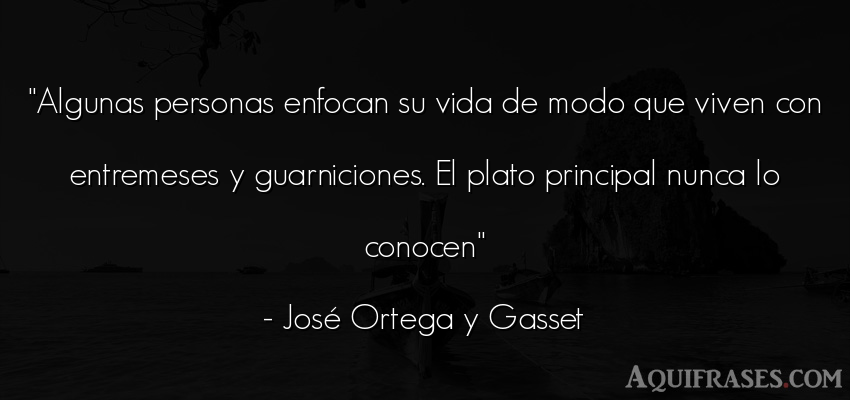 Frase de la vida  de José Ortega y Gasset. Algunas personas enfocan su 