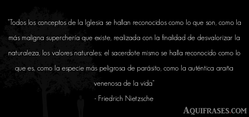 Frase filosófica,  de la vida  de Friedrich Nietzsche. Todos los conceptos de la 