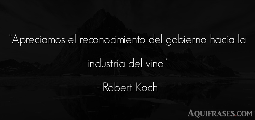 Frase de política  de Robert Koch. Apreciamos el reconocimiento