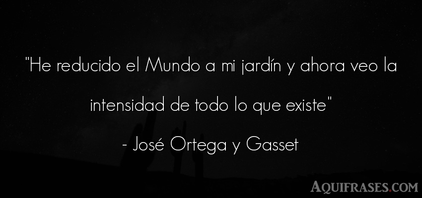Frase del medio ambiente  de José Ortega y Gasset. He reducido el Mundo a mi 